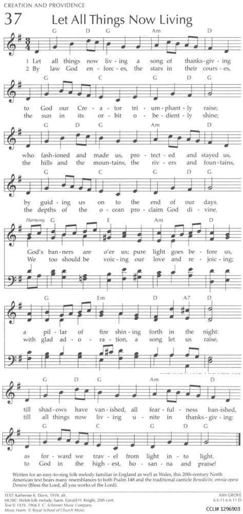 Let All Things Now Living ~ Hymn 37 ‹ First Presbyterian Winter Haven