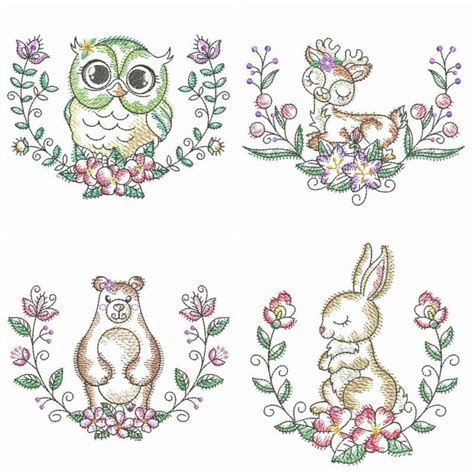 Woodland Animals Set, 8 Designs - 3 Sizes! - Products - SWAK Embroidery