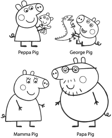 Peppa Pig family coloring page