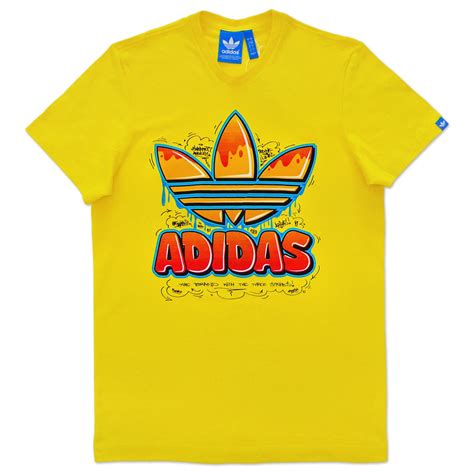 ADIDAS ORIGINALS GRAFFITI TREFOIL TEE HERREN LOGO T-SHIRT GELB S | eBay