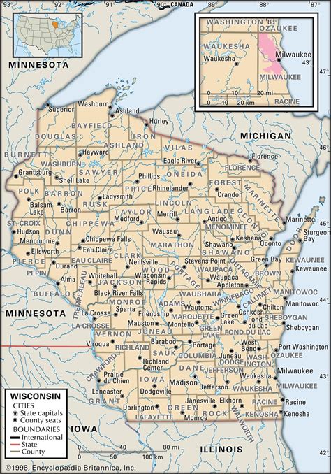 Wisconsin County Map Printable