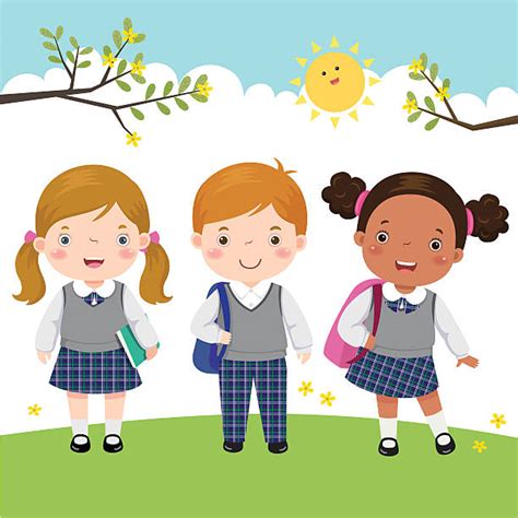 School Children In Uniform Clip Art