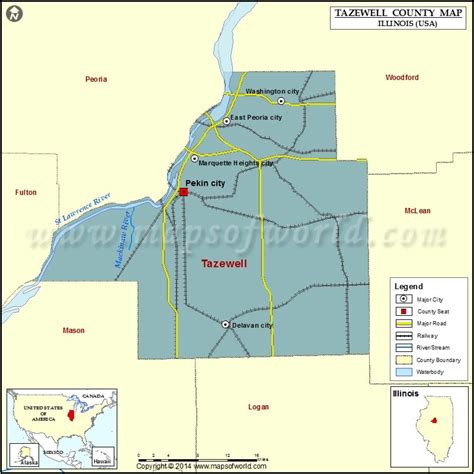 Tazewell County Map, Illinois