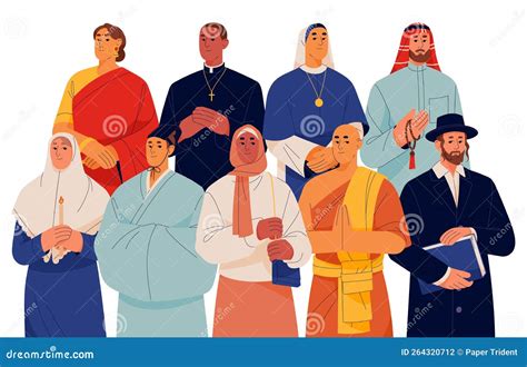 People of Different Religious Culture. World Religion Diversity Concept ...