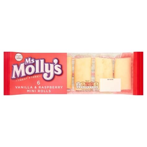 Ms Molly's 6 Vanilla And Raspberry Mini Rolls - Tesco Groceries