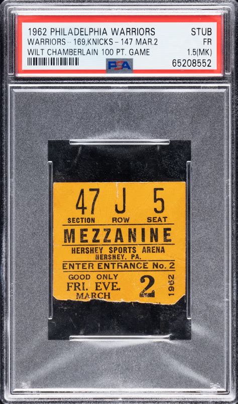 Rescued from Junk Drawer, Wilt 100 Point Game Stub Now Up for Auction