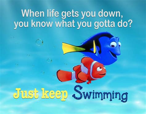 Finding Nemo Finding Dory Just Keep Swimming Wall Art | Etsy