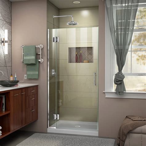 DreamLine Unidoor-X 34-in to 34-in W Frameless Chrome Hinged Shower ...