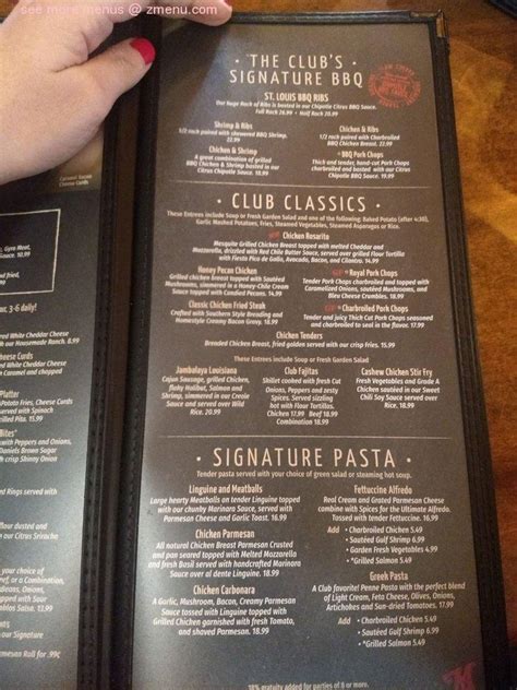 Menu at The Montana Club Restaurant, Kalispell, S Main St