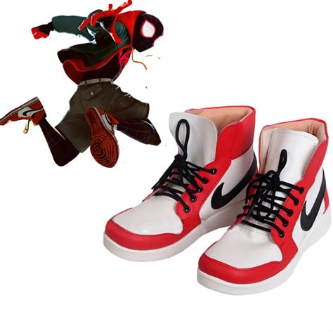 Movie Spider Man Into the Spider Verse Miles Morales Cosplay Shoes ...