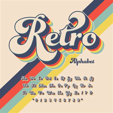 Retro Font Vector Art, Icons, and Graphics for Free Download