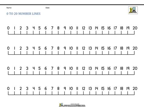 Number Lines Printable 0-20 - Printable Word Searches