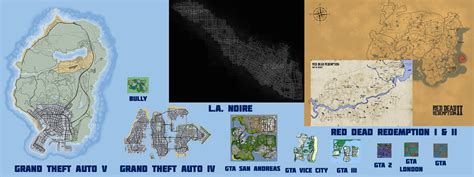 Map size comparison of GTA, Red Dead Redemption, Bully and L.A. Noire ...