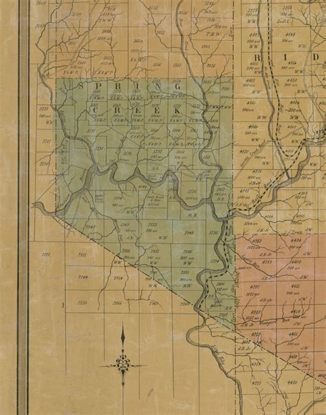 Spring Creek Township, Pennsylvania 1855 Old Town Map Custom Print ...