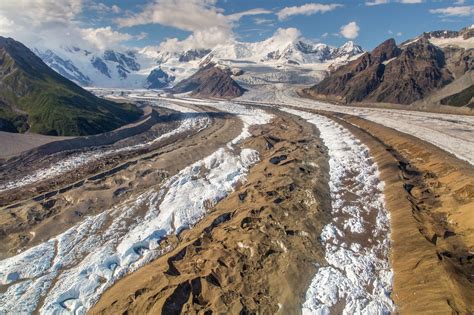 Medial morraines on the Kennicott Glacier | Wrangell - St. Elias ...