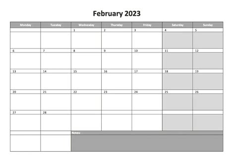 Monthly Calendar for 2023 [Free Excel Template & PDF]