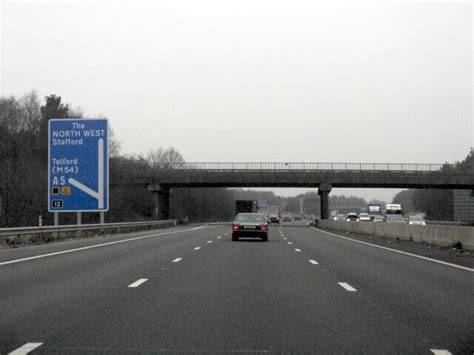 M6 Motorway - Junction 12 Exit,... © K. Whatley :: Geograph Britain and ...