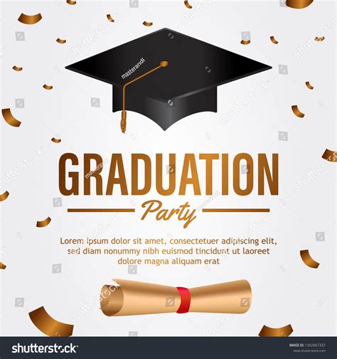 Luxury Graduation Party Invitation Card Hat Stock Vector (Royalty Free ...