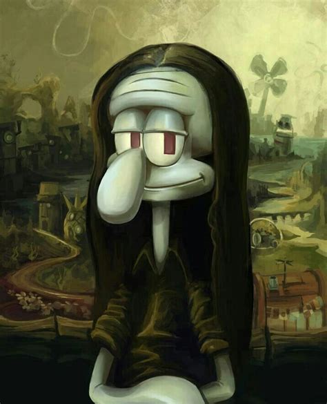 squidward mona lisa - Google Search | Funny art, Art parody, Funny art ...