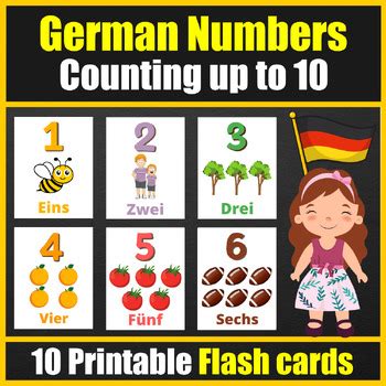 German Numbers Flash Cards. Learn Numbers in German & Practice Counting ...