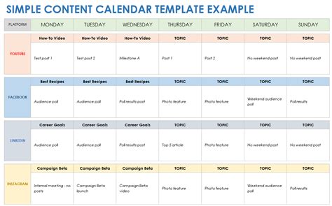 Free Content Calendar Templates and Examples | Smartsheet