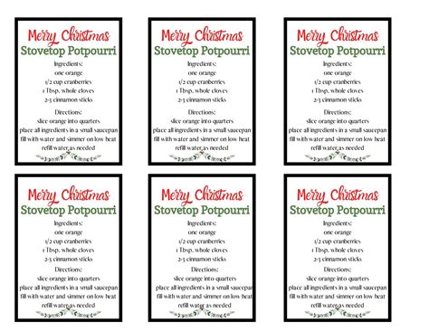 Free Printable Christmas Potpourri Printable Tags - Printable Word Searches