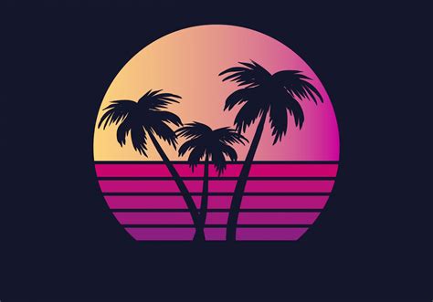 Palm Tree Sunset Logo Design