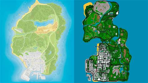 Gta San Andreas Map Vs Gta 5 Map Comparison