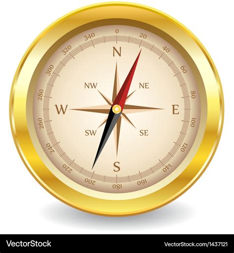 Gold compass Royalty Free Vector Image - VectorStock