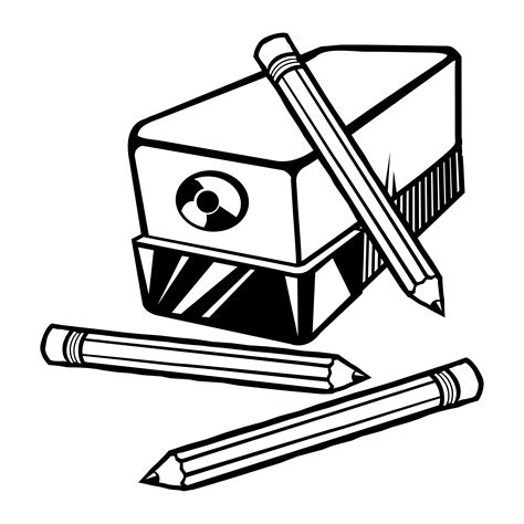 Vector illustration of an electric pencil sharpener with pencils ...