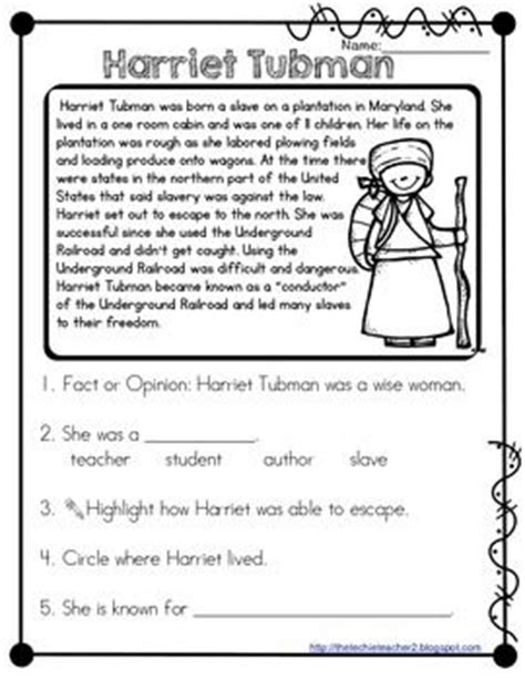 Harriet Tubman Reading Passage | Harriet tubman and Reading