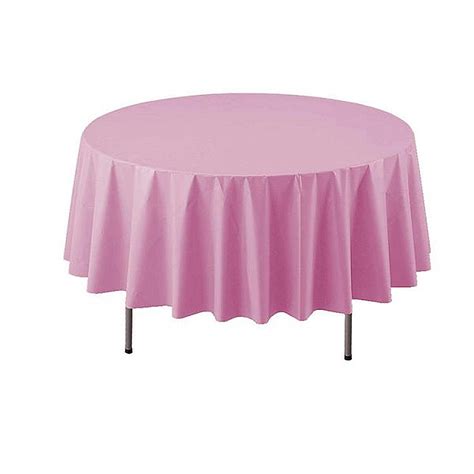 1 - Party Essentials 84" Round Heavy Duty Plastic Table Covers - Pink ...