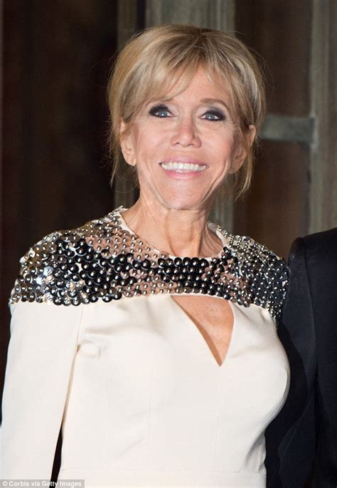 Brigitte Macron looks glamorous at state dinner at the Elysee Palace ...