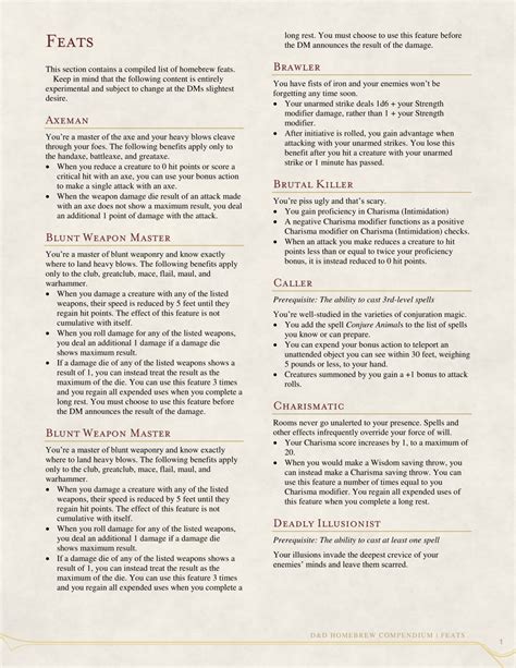 DnD 5e Homebrew — 47 Feats by Bronze_Johnson