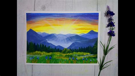 easy mountain range painting - Lesia Salcido