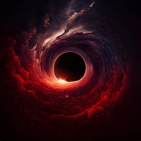 Premium Photo | A black hole with a red light in the middle