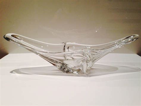 Daum France Crystal Clear Abstract Center Bowl For Sale at 1stdibs