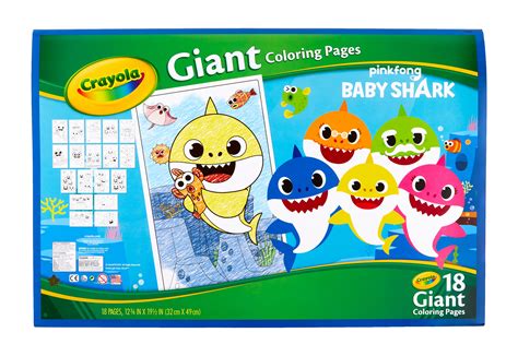 Crayola Baby Shark Giant Coloring Book, Beginner Child, 18 Pages ...