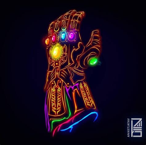 Neon Infinity Guantlet Thanos Marvel, Marvel Comics, Marvel Heroes ...