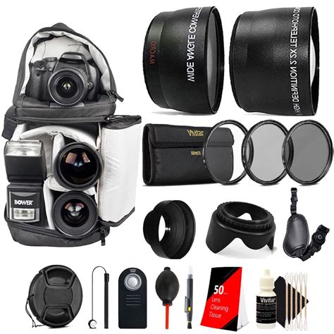 58mm Complete Accessory Kit for Canon EOS Rebel T6i T6 T6s T5i T5 T4i ...