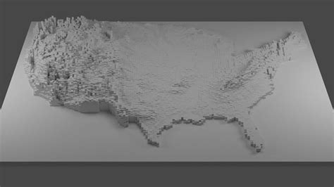 United States Elevation Map 3D model 3D printable | CGTrader