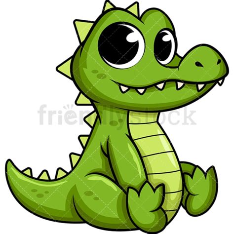 Cute Baby Alligator Cartoon Vector Clipart - FriendlyStock