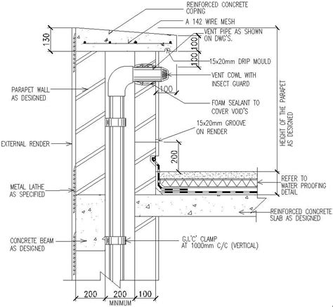 Pipe duct through roof details in AutoCAD, dwg files. - Cadbull