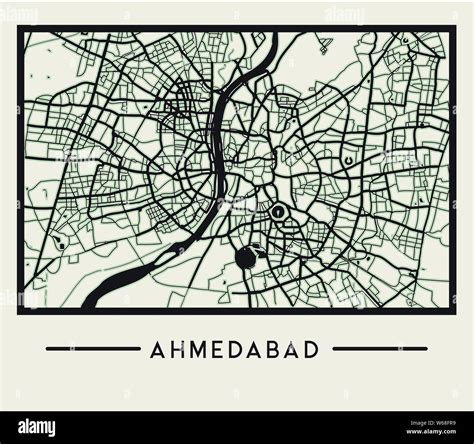 Abstract Ahmedabad City Map - Illustration as EPS 10 File Stock Vector ...