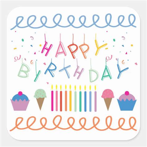 Birthday Celebration Stickers | Zazzle