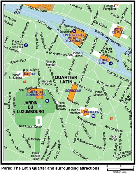 Plan quartier latin Paris - Carte quartier latin Paris (France)