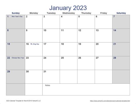 2023 Free Word Calendar Download – Get Calendar 2023 Update