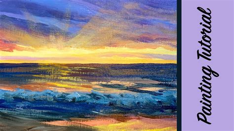 Peaceful Ocean Sunrise Easy Acrylic Painting Tutorial REAL TIME - YouTube