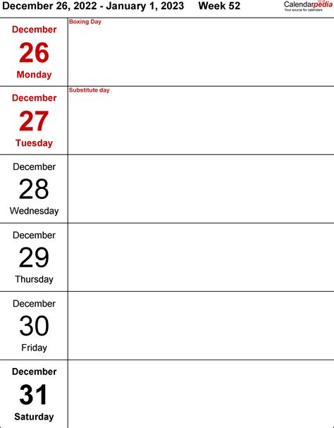 Big Calendar 2023 - Printable Template Calendar