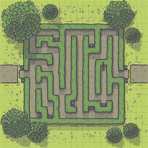 [Map Tiles, Part 7] The Hedge Maze [25 x 25] - battlemaps Minecraft ...